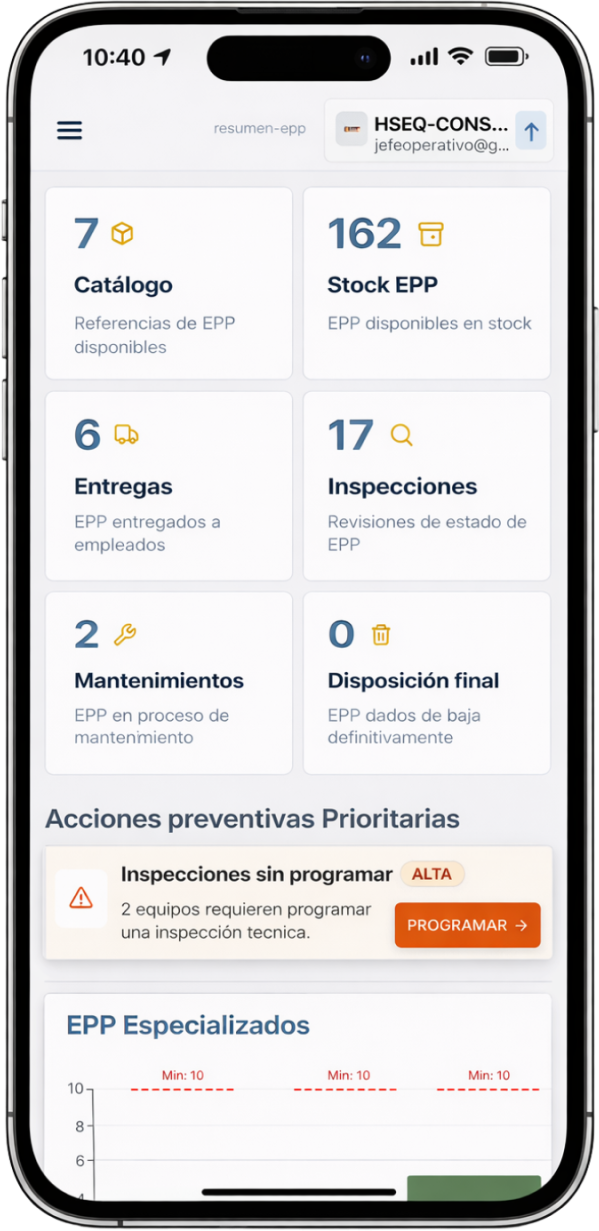 HSEQCloud app en smartphone